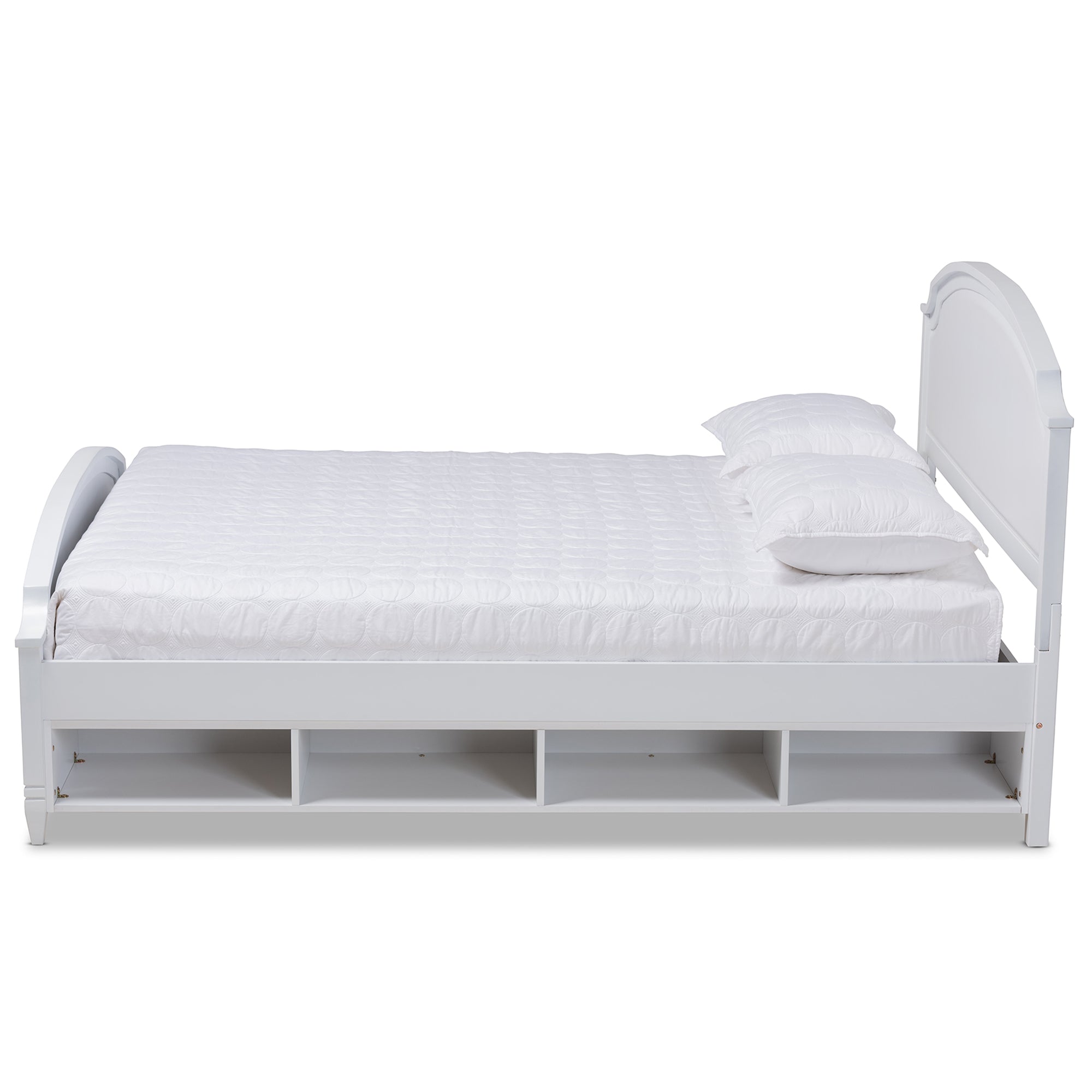 Elise Bed Classic White Full Size Platform with Storage
