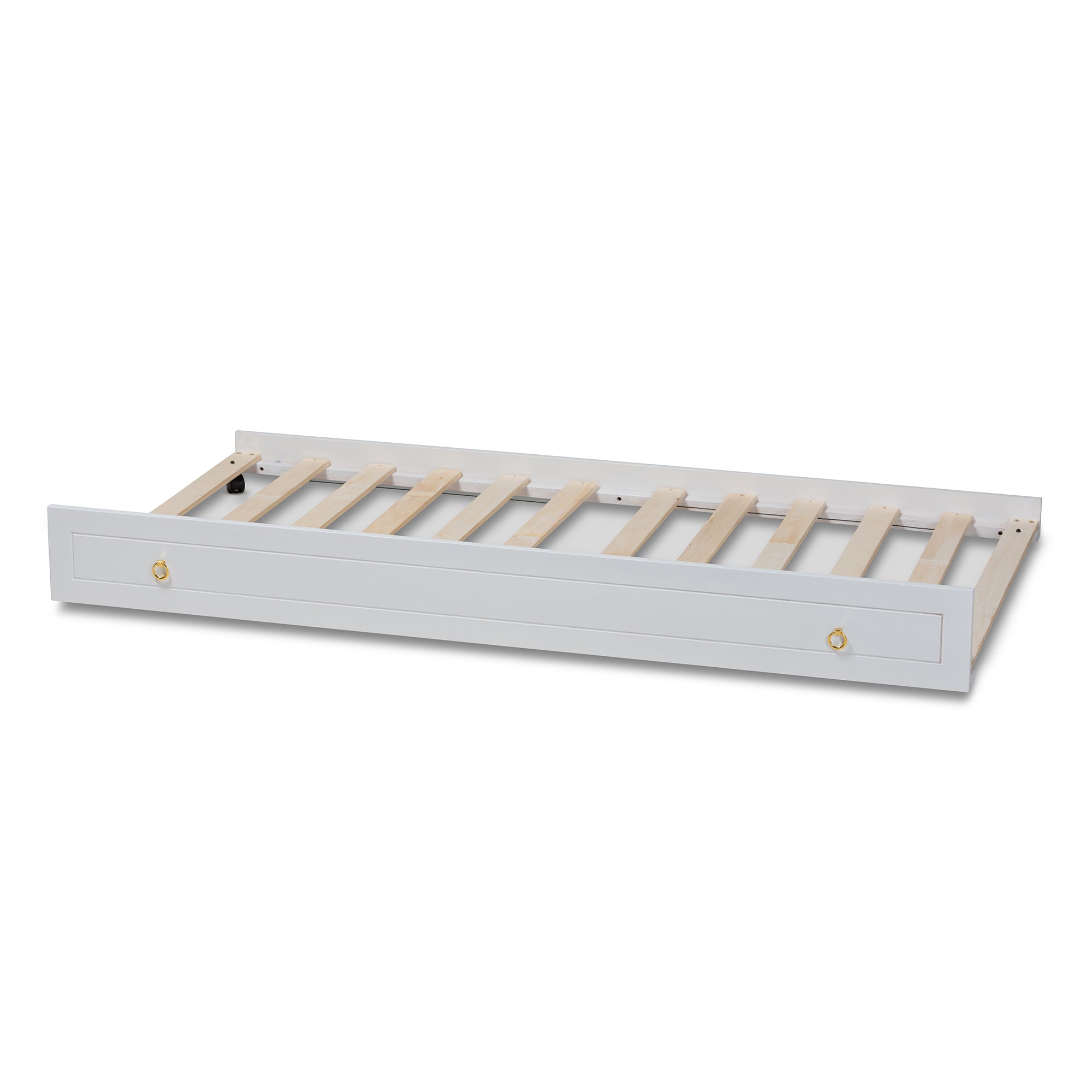 Alya Classic Traditional Farmhouse White Finished Wood Twin Size Trundle