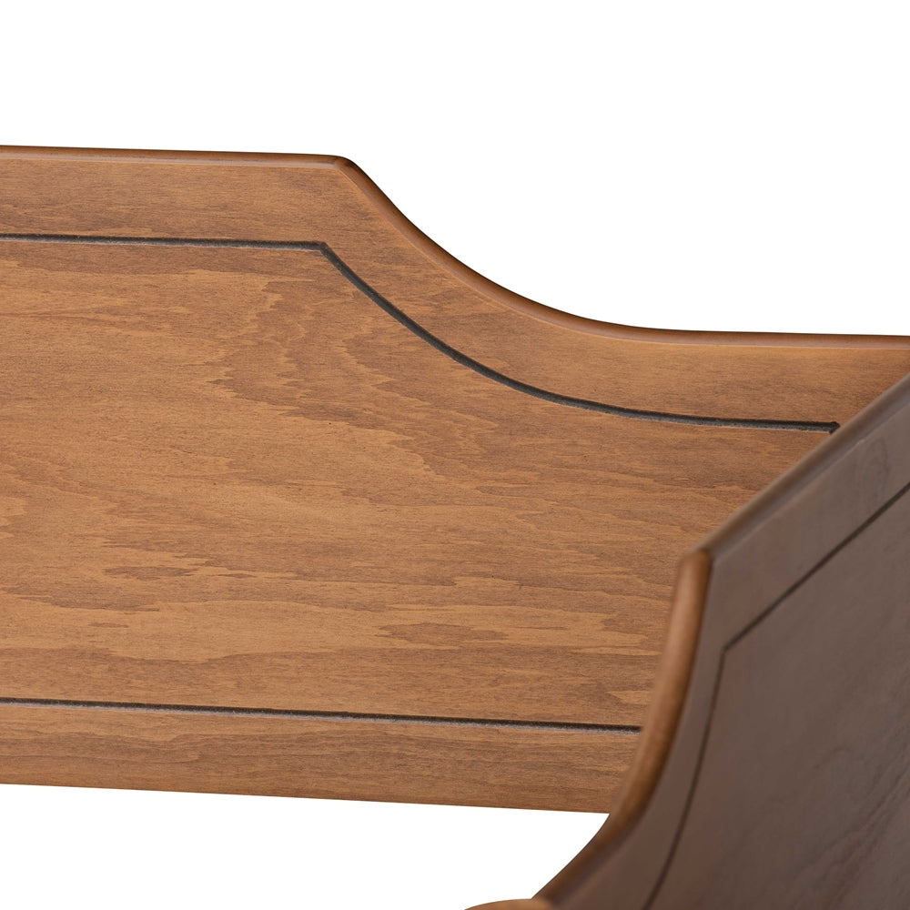 Alya Classic Traditional Farmhouse Walnut Brown Finished Wood Twin Size Daybed with Roll-Out Trundle Bed