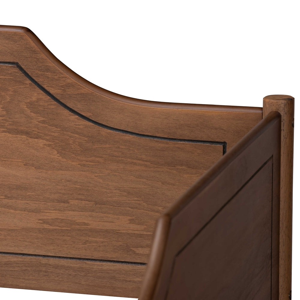 Alya Classic Walnut Brown Finished Wood Twin Size Daybed
