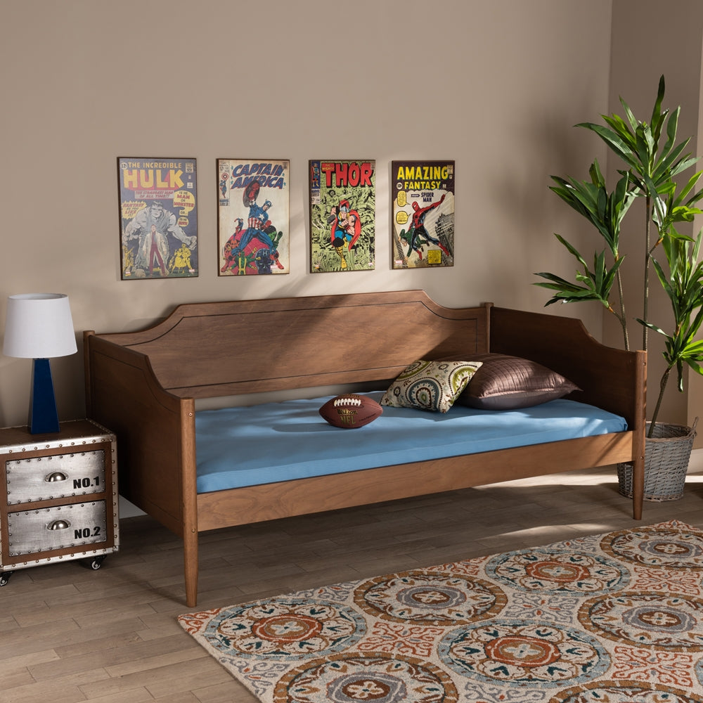 Alya Classic Walnut Brown Finished Wood Twin Size Daybed