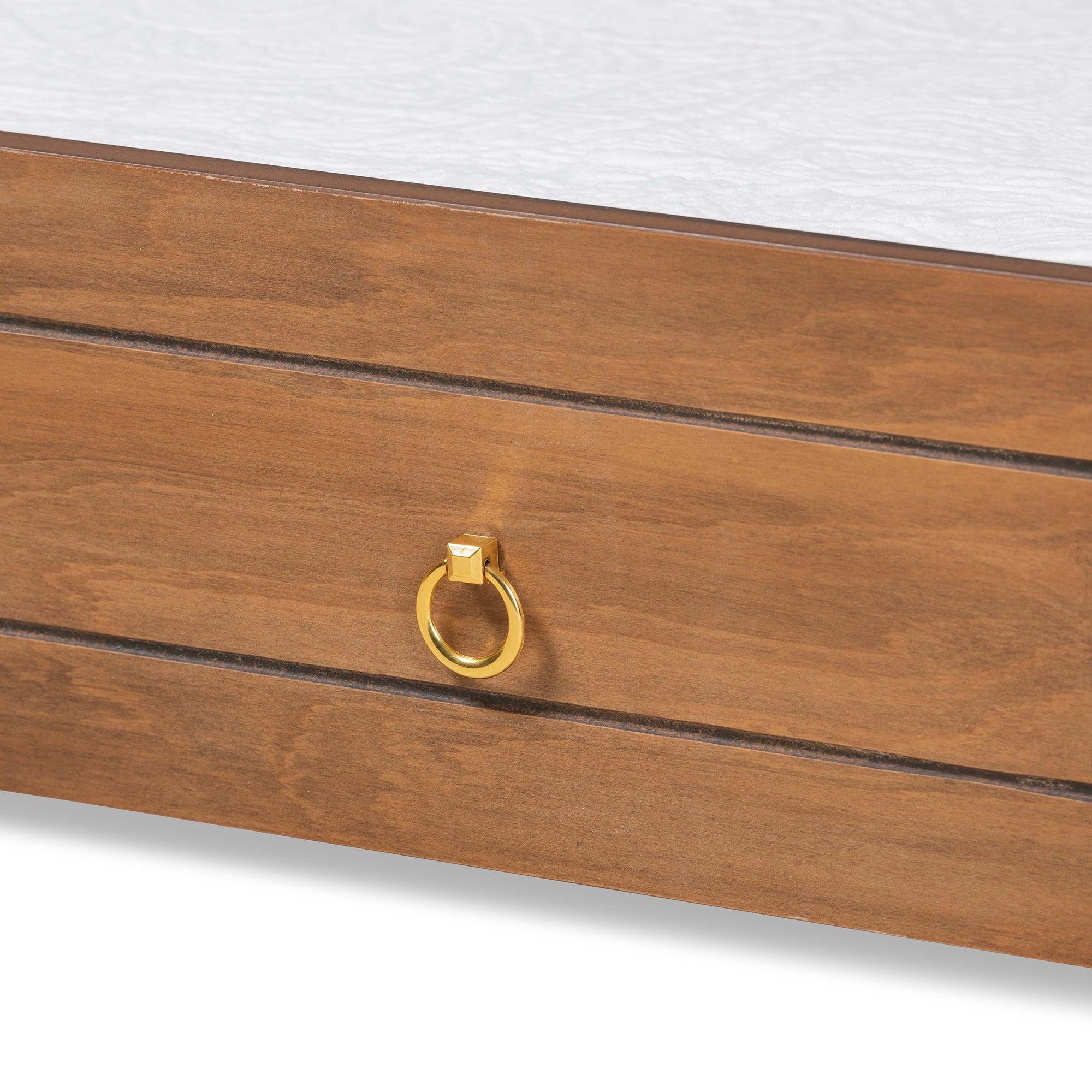 Alya Classic Traditional Farmhouse Walnut Brown Finished Wood Twin Size Trundle
