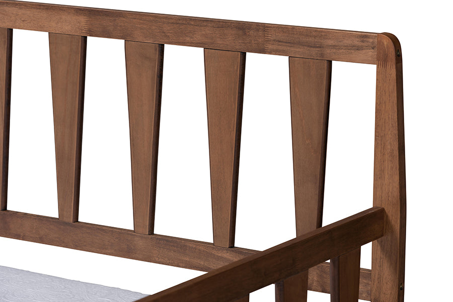 Midori Daybed Transitional Walnut Wood Twin with Roll-Out Trundle