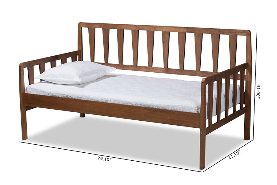 Midori Walnut Brown Finished Wood Twin Size Daybed