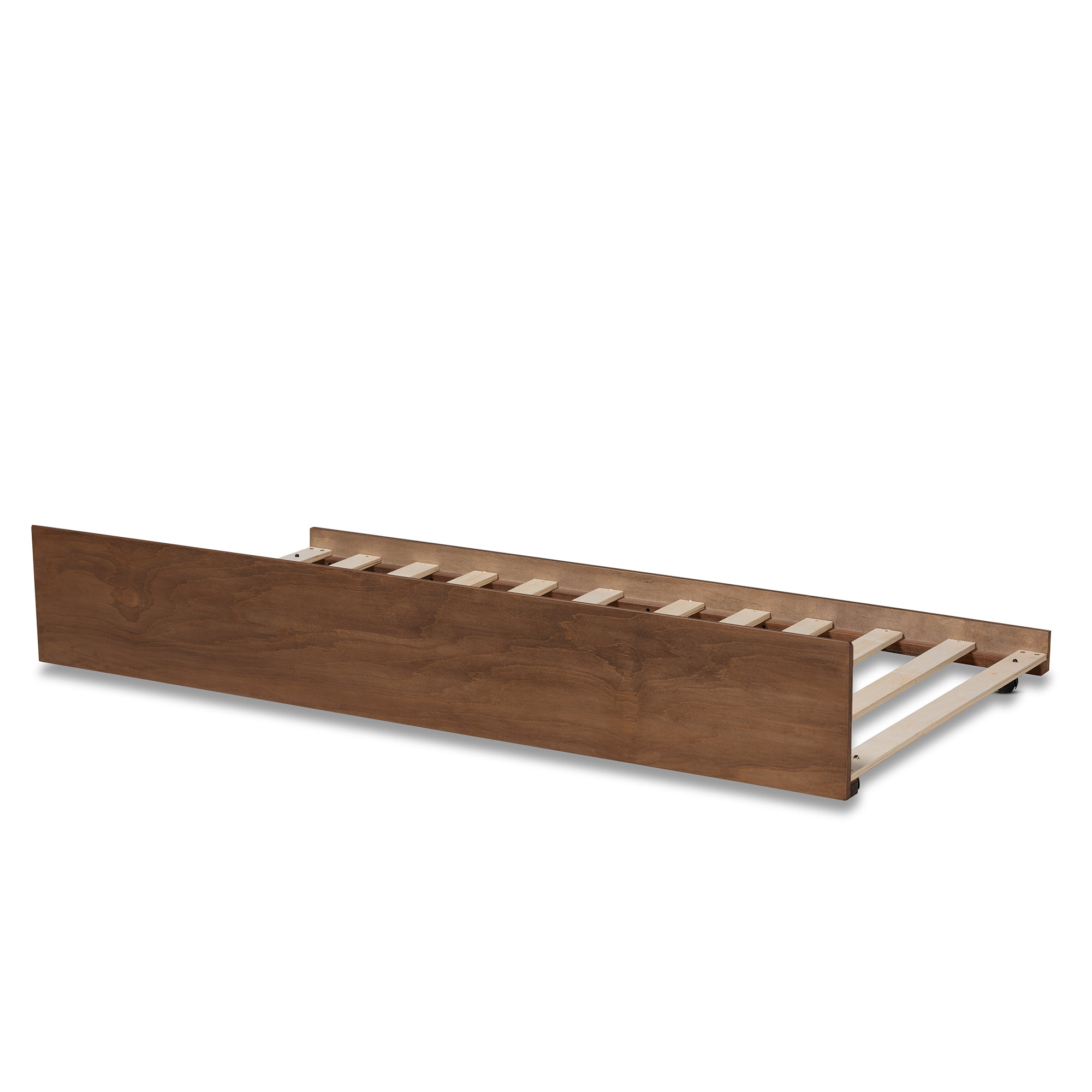 Midori Modern and Contemporary Transitional Walnut Brown Finished Wood Twin Size Trundle Bed
