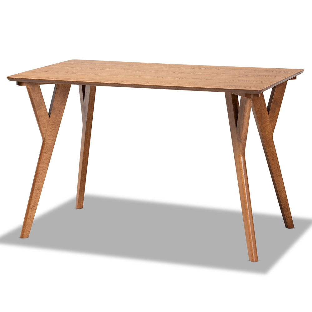 Odessa Mid-Century Modern Grey Fabric Upholstered and Walnut Brown Finished Wood 3-Piece Dining Nook Set