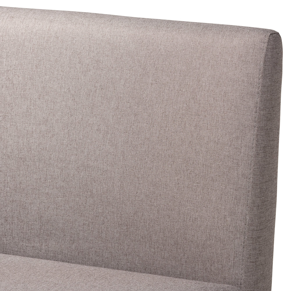 Odessa Mid-Century Modern Grey Fabric Upholstered and Walnut Brown Finished Wood 3-Piece Dining Nook Set