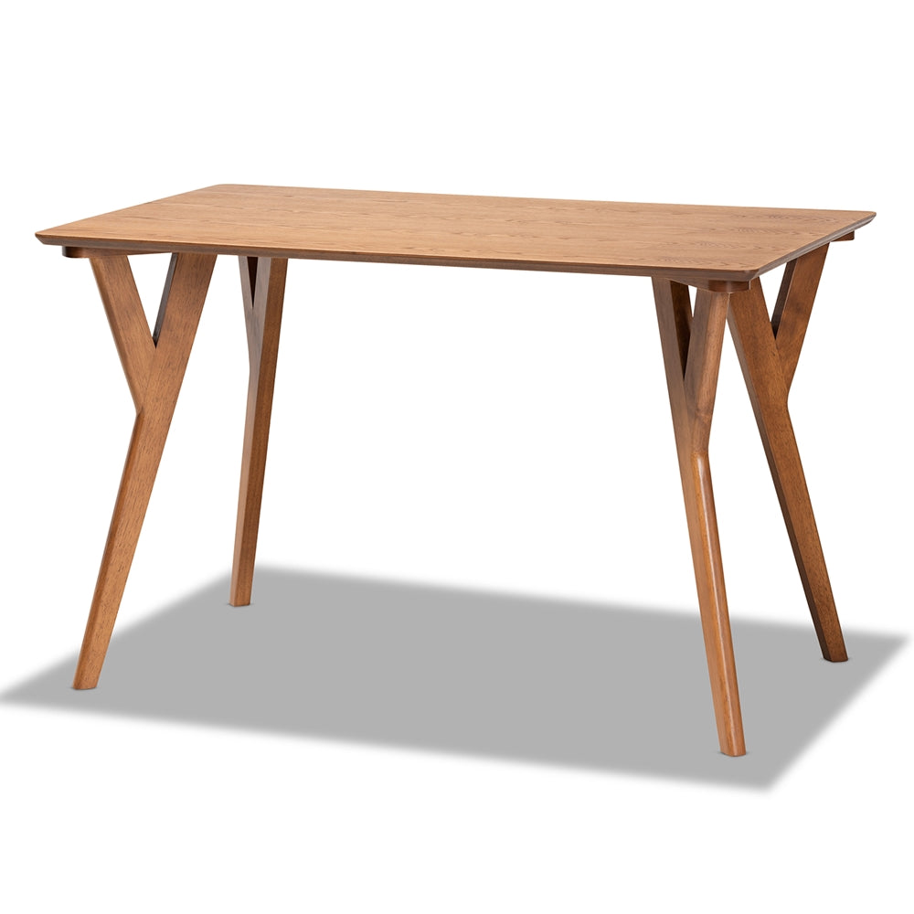 Odessa Mid-Century Modern Grey Fabric Upholstered and Walnut Brown Finished Wood 4-Piece Dining Nook Set