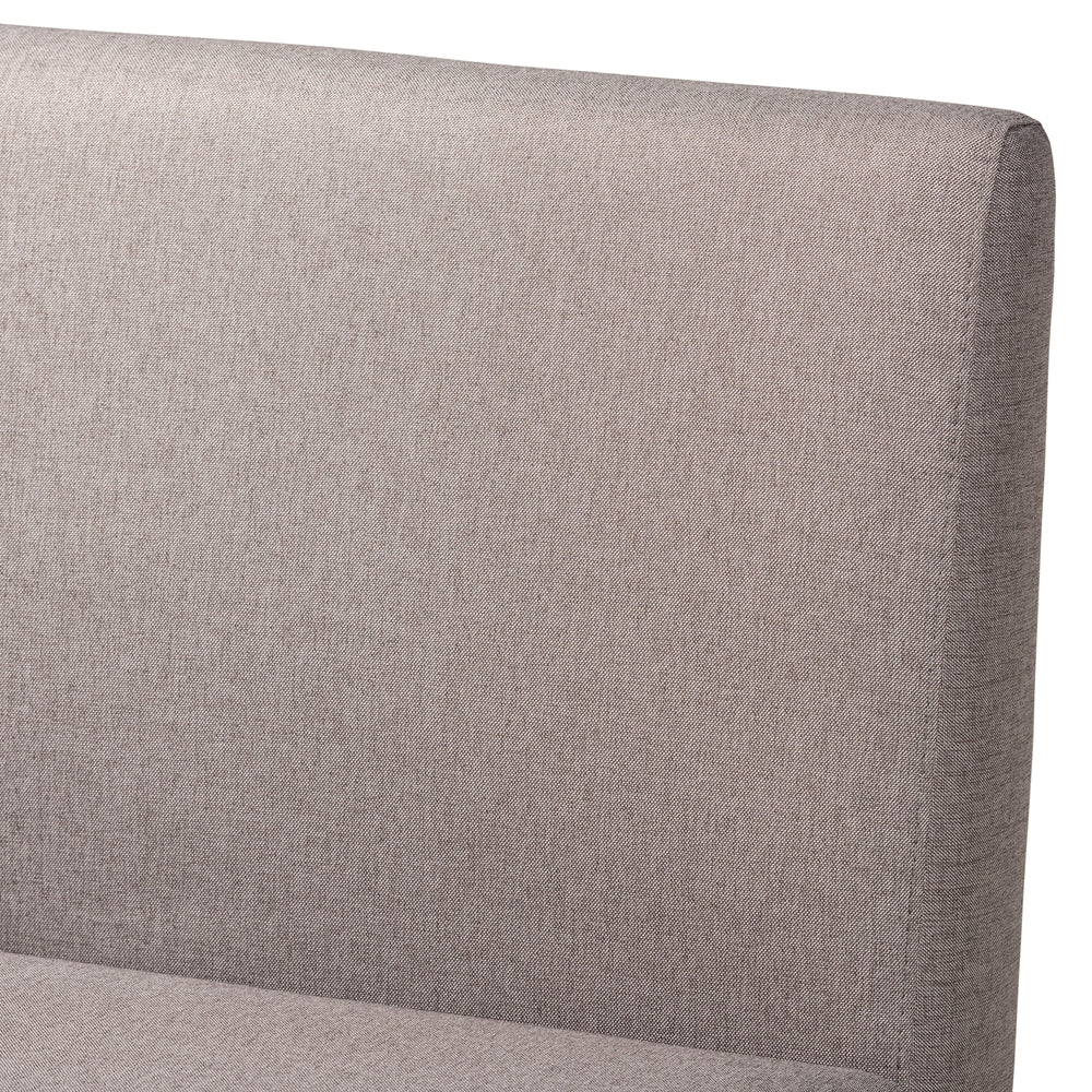 Odessa Mid-Century Modern Grey Fabric Upholstered and Walnut Brown Finished Wood 4-Piece Dining Nook Set