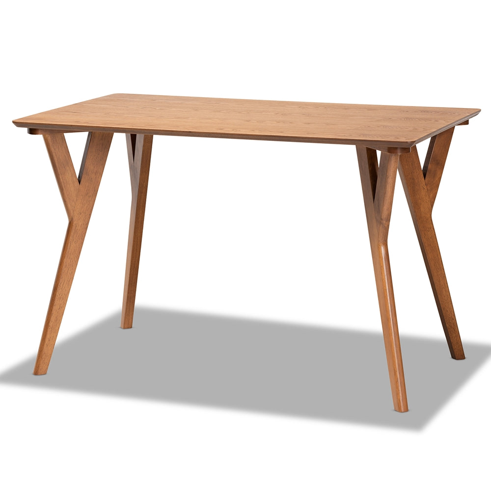 Odessa Mid-Century Modern Grey Fabric Upholstered and Walnut Brown Finished Wood 5-Piece Dining Nook Set