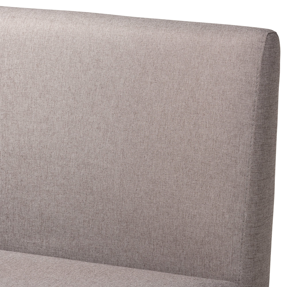 Odessa Mid-Century Modern Grey Fabric Upholstered and Walnut Brown Finished 2-Piece Wood Dining Nook Banquette Set