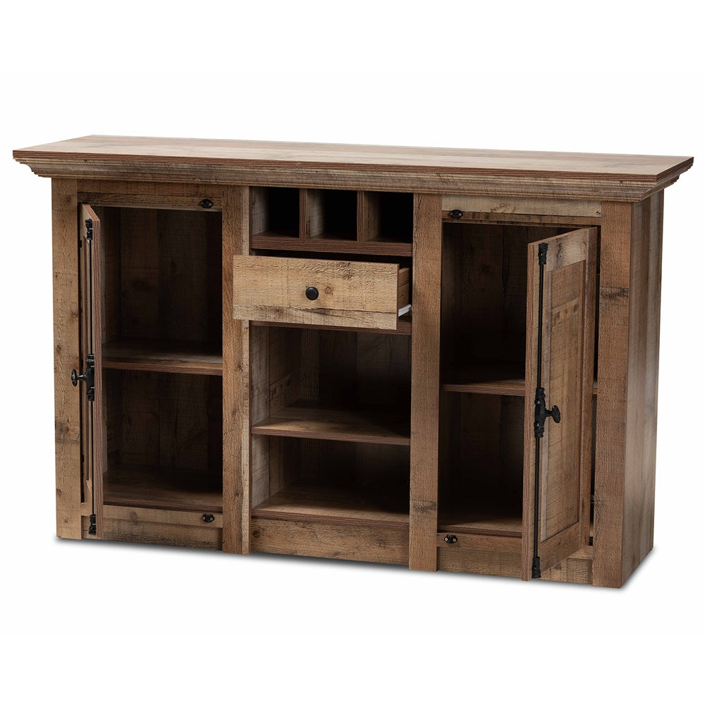 Albert Modern and Contemporary Farmhouse Rustic Finished Wood 2-Door Dining Room Sideboard Buffet