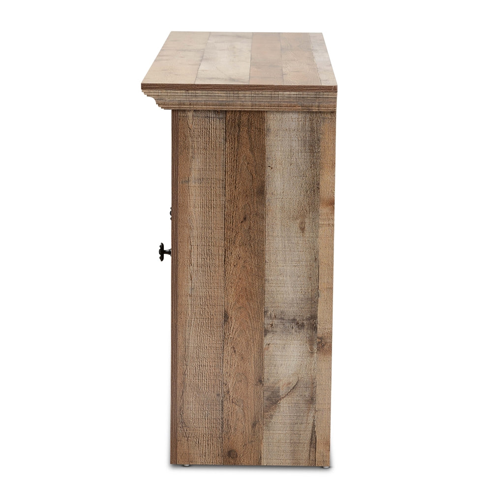 Albert Modern and Contemporary Farmhouse Rustic Finished Wood 2-Door Dining Room Sideboard Buffet