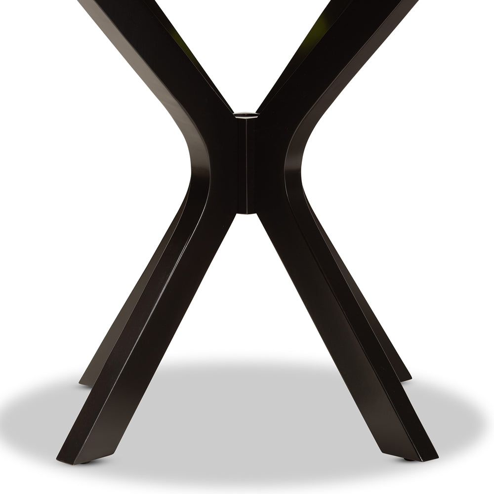 Kenji Modern and Contemporary Dark Brown Finished 34-Inch-Wide Round Wood Dining Table