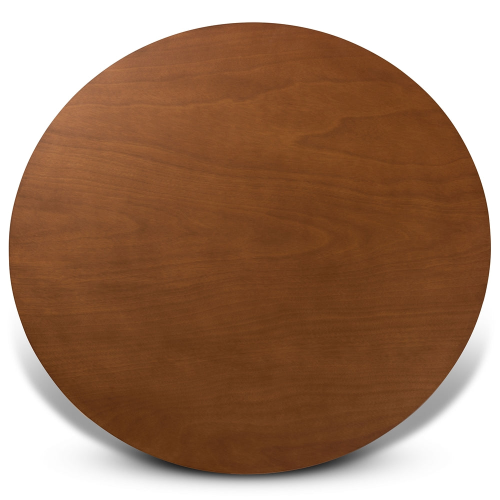 Kenji Modern and Contemporary Walnut Brown Finished 45-Inch-Wide Round Wood Dining Table