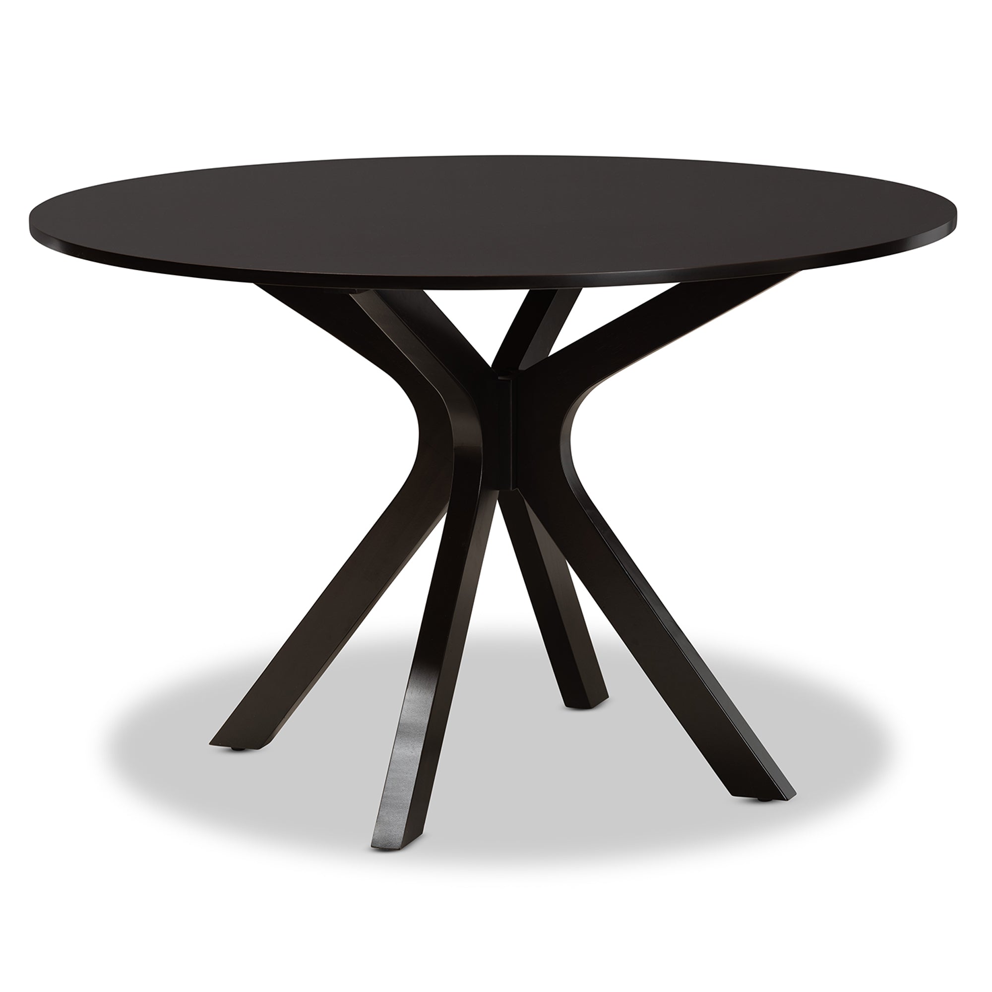 Baxton Studio Kenji Modern and Contemporary Dark Brown Finished 45-Inch-Wide Round Wood Dining Table
