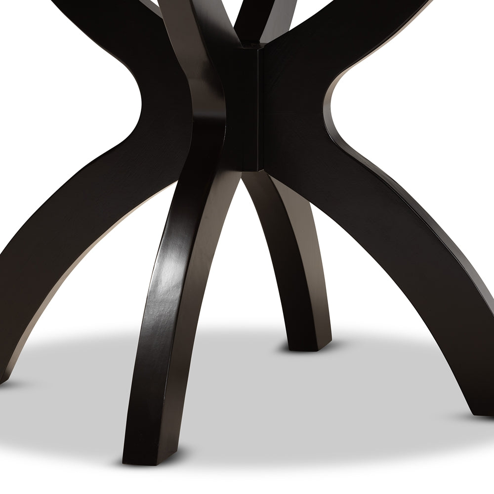 Tilde Modern and Contemporary Dark Brown Finished 35-Inch-Wide Round Wood Dining Table