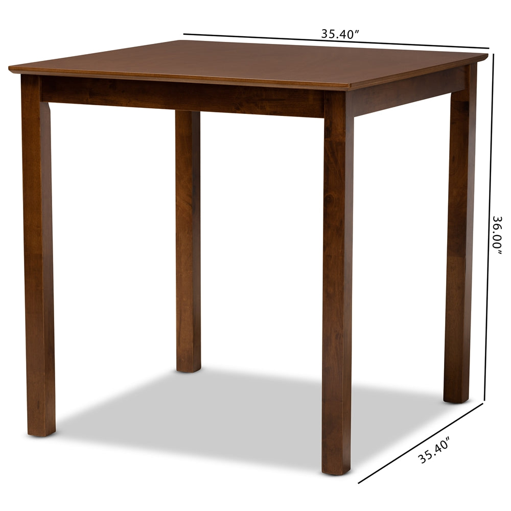 Lenoir Modern and Contemporary Walnut Brown Finished Wood Counter Height Pub Table