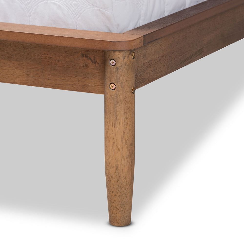 Sadler Ash Walnut Brown Finished Wood Full Size Platform Bed