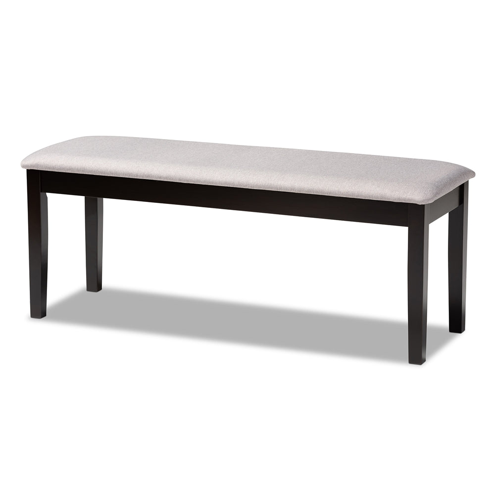 Gabriel Modern and Contemporary Grey Fabric Upholstered and Dark Brown Finished Wood 6-Piece Dining Set