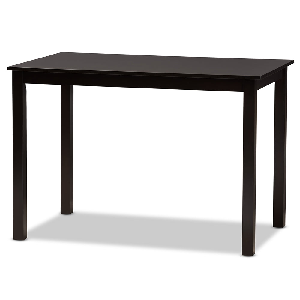 Henry Modern and Contemporary Sand Fabric Upholstered and Dark Brown Finished Wood 5-Piece Dining Set
