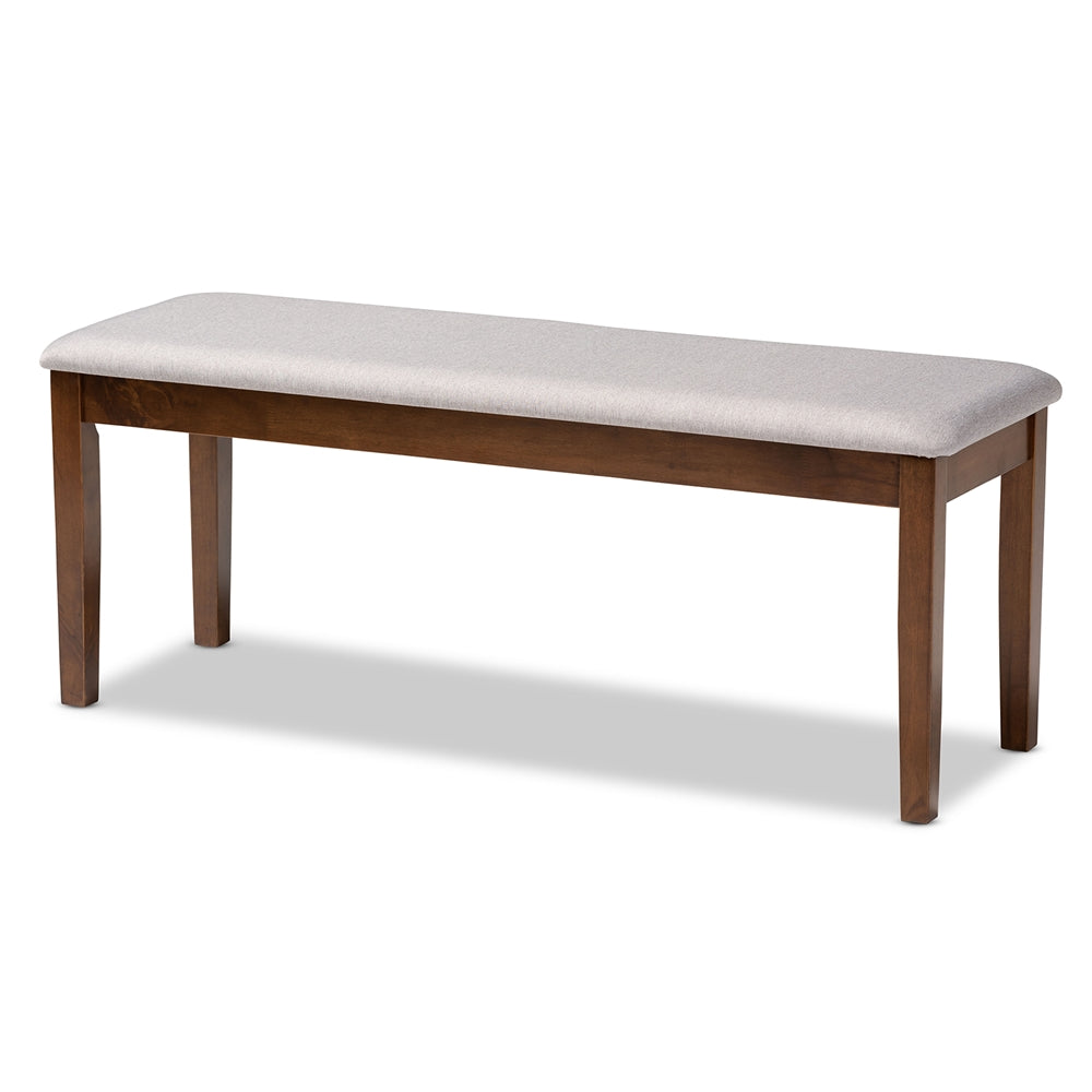 Gabriel Modern and Contemporary Grey Fabric Upholstered and Walnut Brown Finished Wood 6-Piece Dining Set