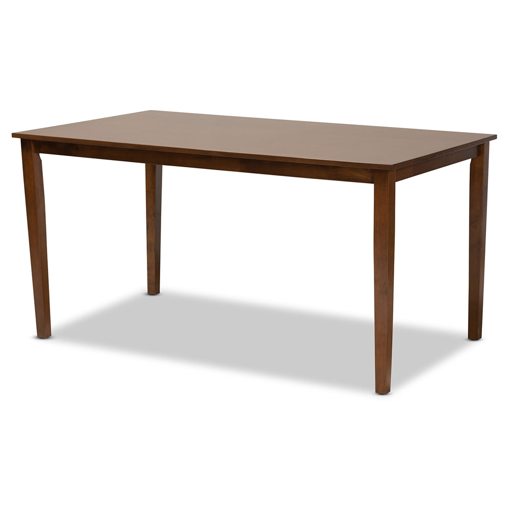 Gabriel Modern and Contemporary Grey Fabric Upholstered and Walnut Brown Finished Wood 6-Piece Dining Set