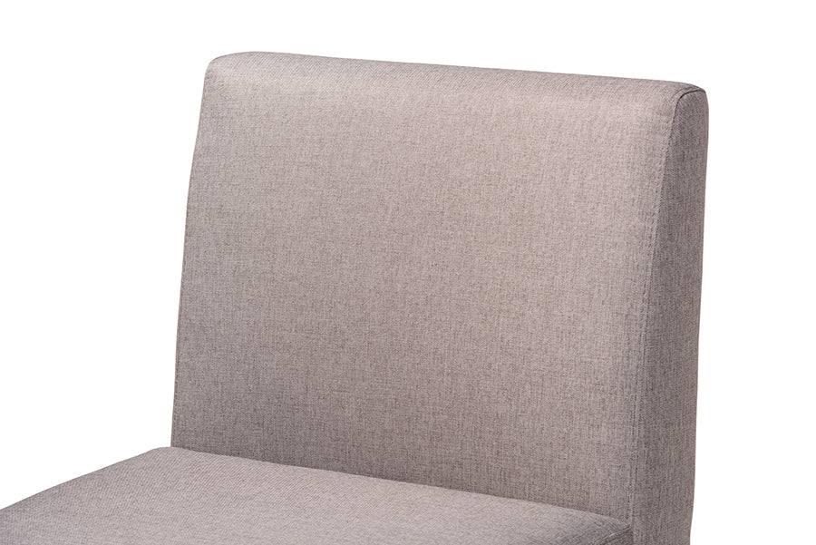 Odessa Mid-Century Modern Grey Fabric Upholstered and Walnut Brown Finished Wood Dining Chair