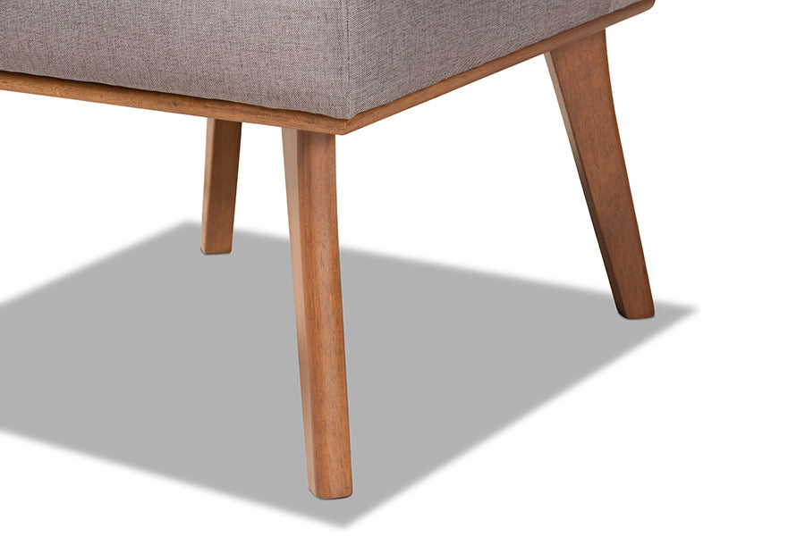 Odessa Mid-Century Modern Grey Fabric Upholstered and Walnut Brown Finished Wood Dining Chair