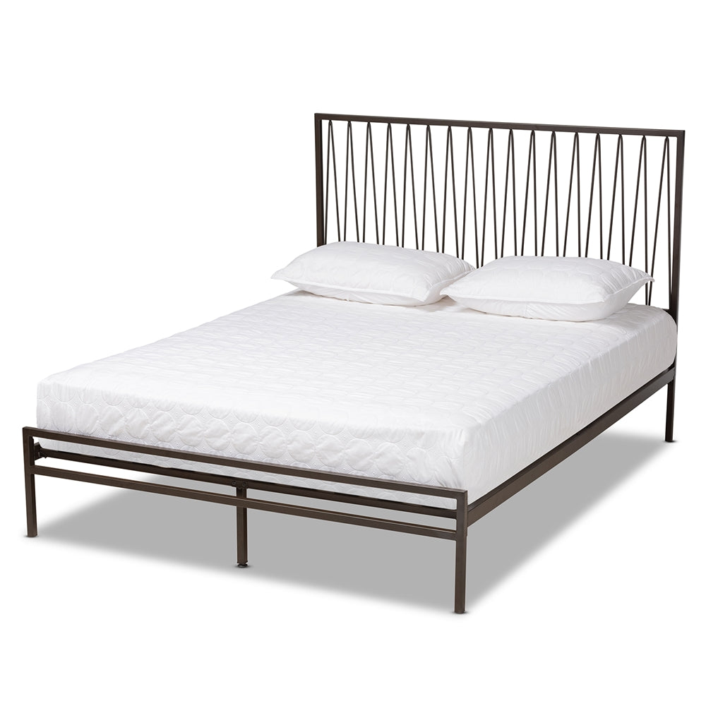 Jeanette Black Finished Metal Full Size Platform Bed