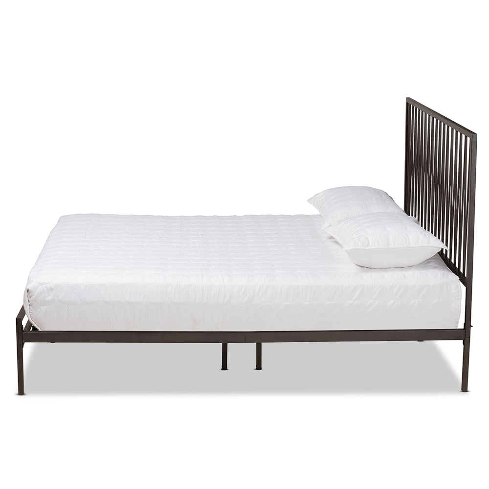 Jeanette Black Finished Metal Full Size Platform Bed