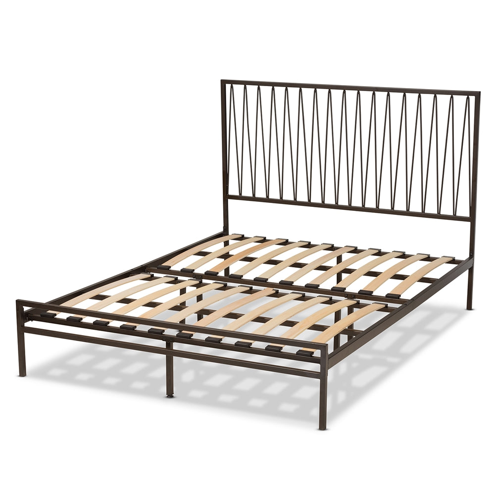 Jeanette Black Finished Metal Full Size Platform Bed