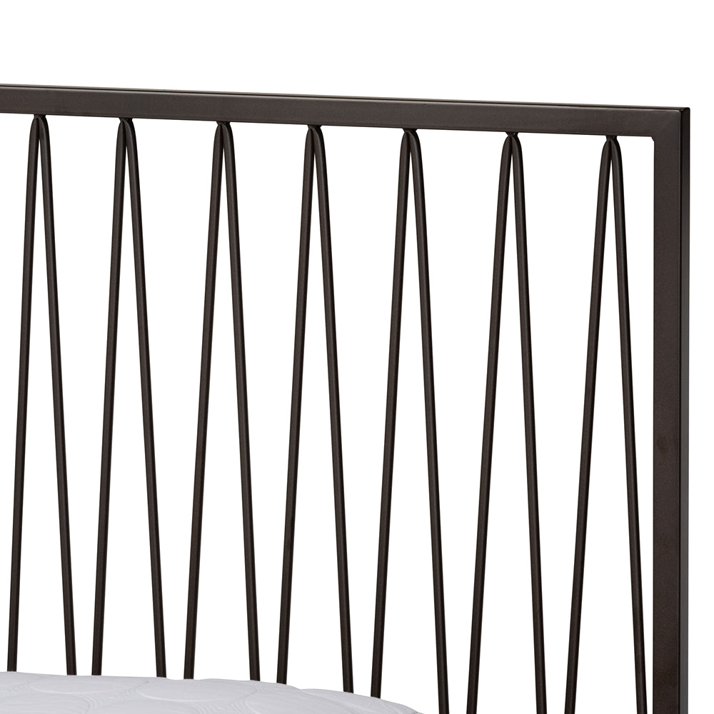 Jeanette Black Finished Metal Full Size Platform Bed