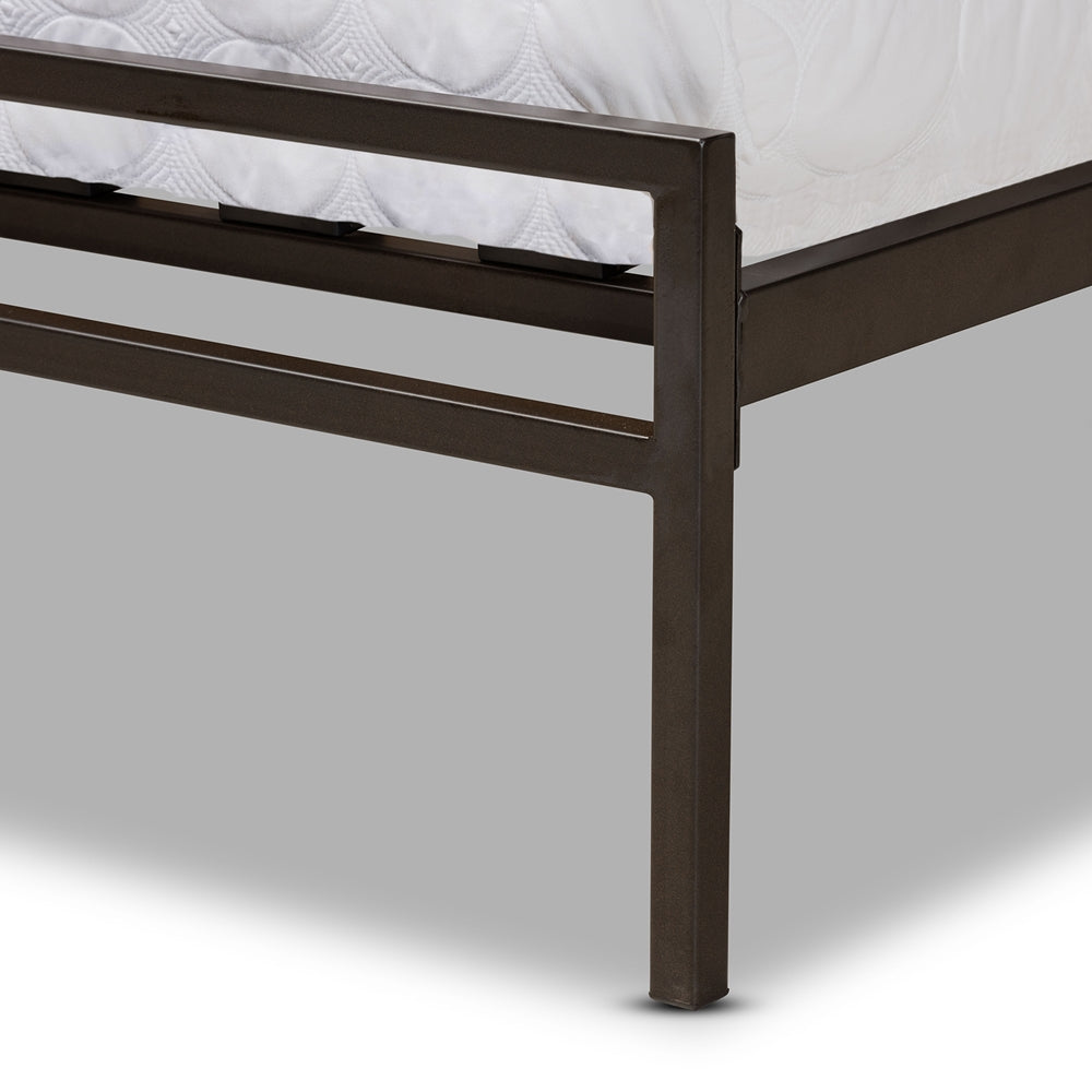 Jeanette Black Finished Metal Full Size Platform Bed