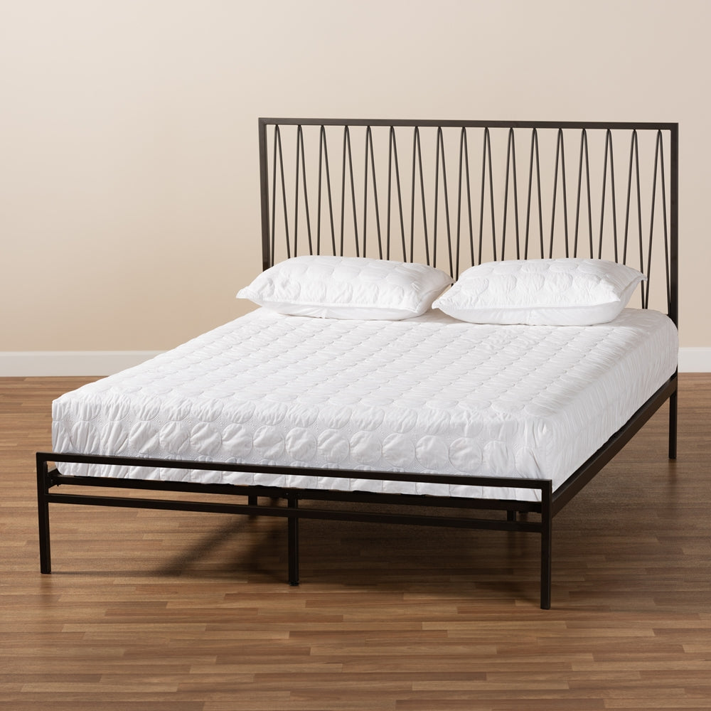 Jeanette Black Finished Metal Full Size Platform Bed