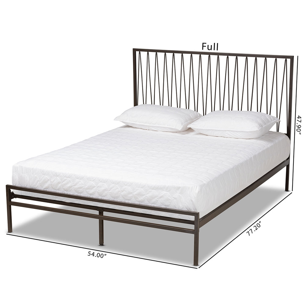 Jeanette Black Finished Metal Full Size Platform Bed