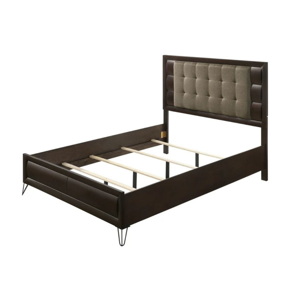 Tablita Queen Bed, Fabric & Dark Merlot