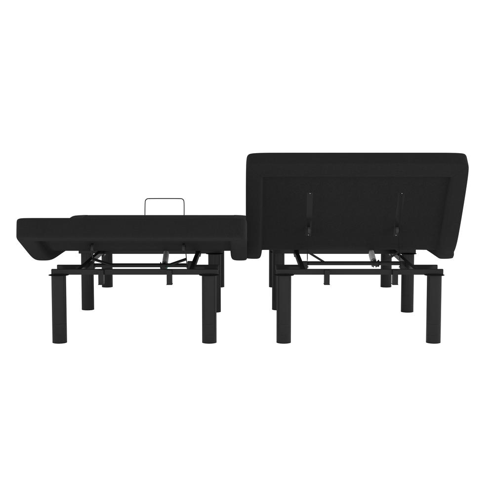 Adjustable Upholstered Bed Base-Split King - Black