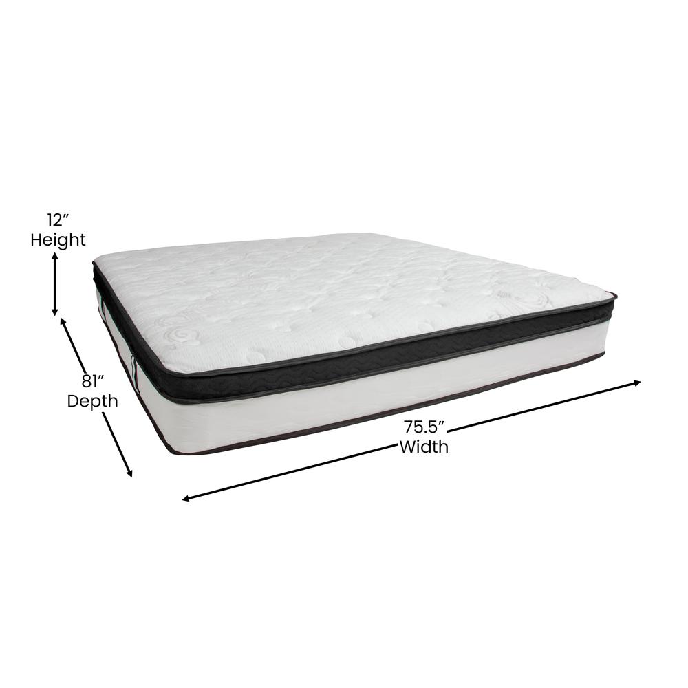 12 Inch Memory Foam, Pocket Spring Mattress, King Mattress in a Box