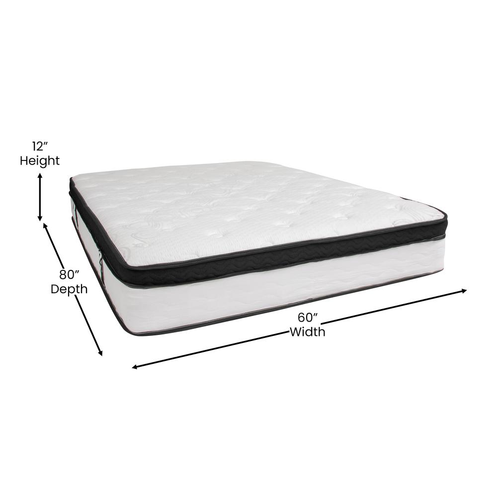 12 Inch Memory Foam, Pocket Spring Mattress, Queen Mattress in a Box