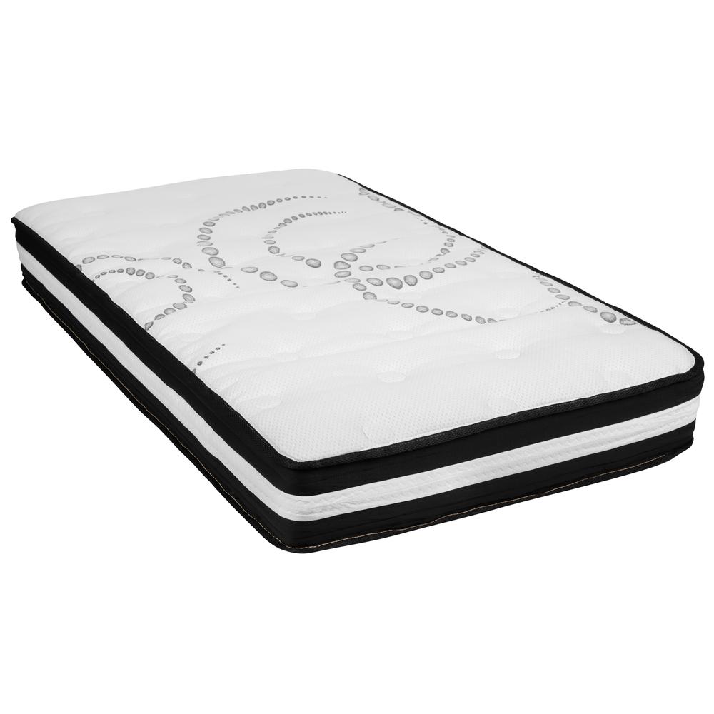 Twin 10 Inch Foam Pocket Spring Mattress, 2 inch Gel Memory Foam Topper Bundle