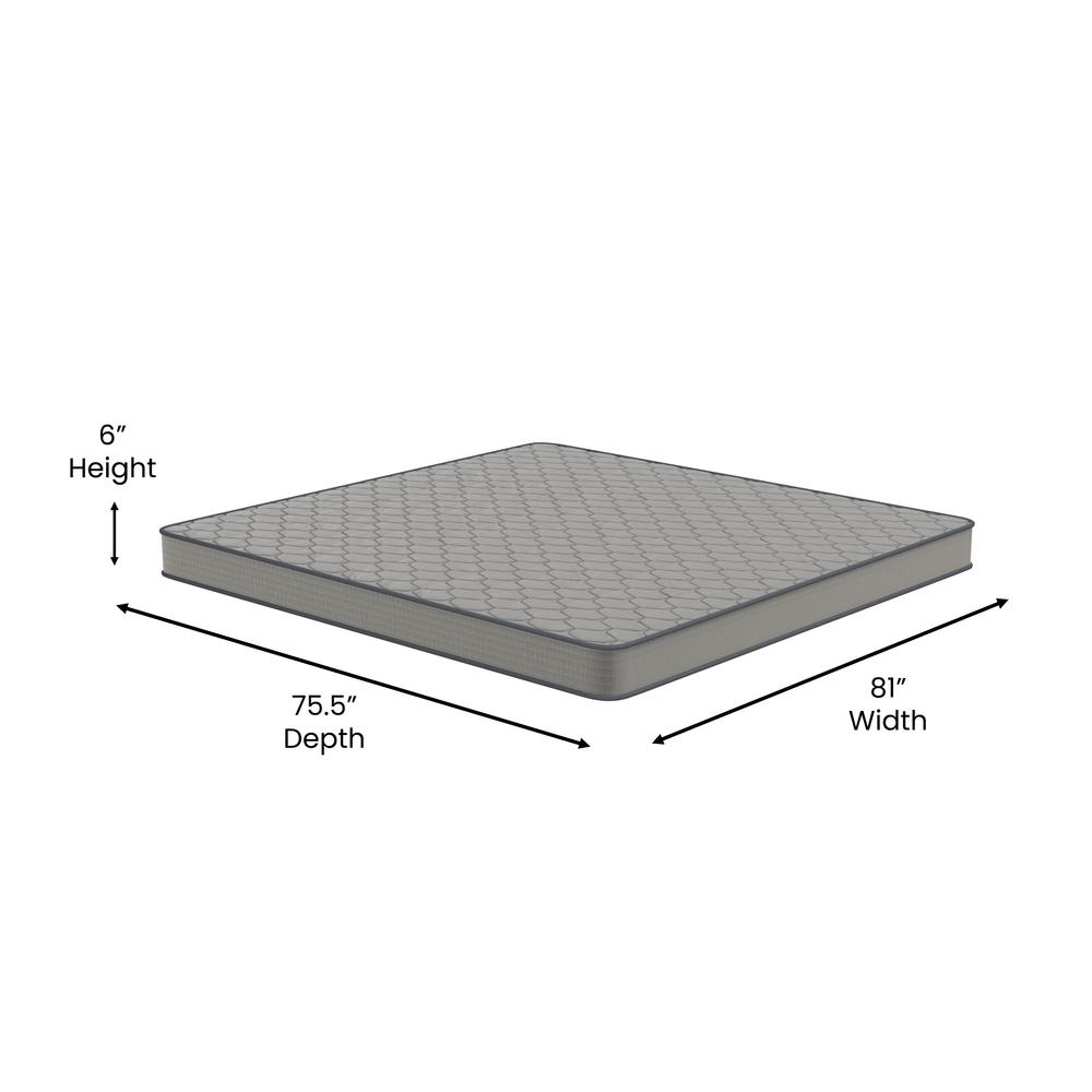 6 Inch CertiPUR-US Certified Spring Mattress, King Mattress in a Box