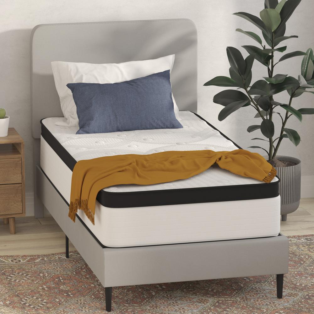 Firm 12 Inch Hybrid Pocket Spring Mattress, Twin Mattress in a Box