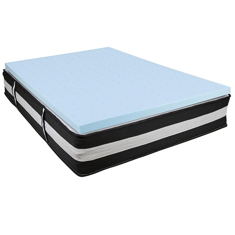 Full 12 Inch Foam Pocket Spring Mattress, 3 inch Gel Memory Foam Topper Bundle