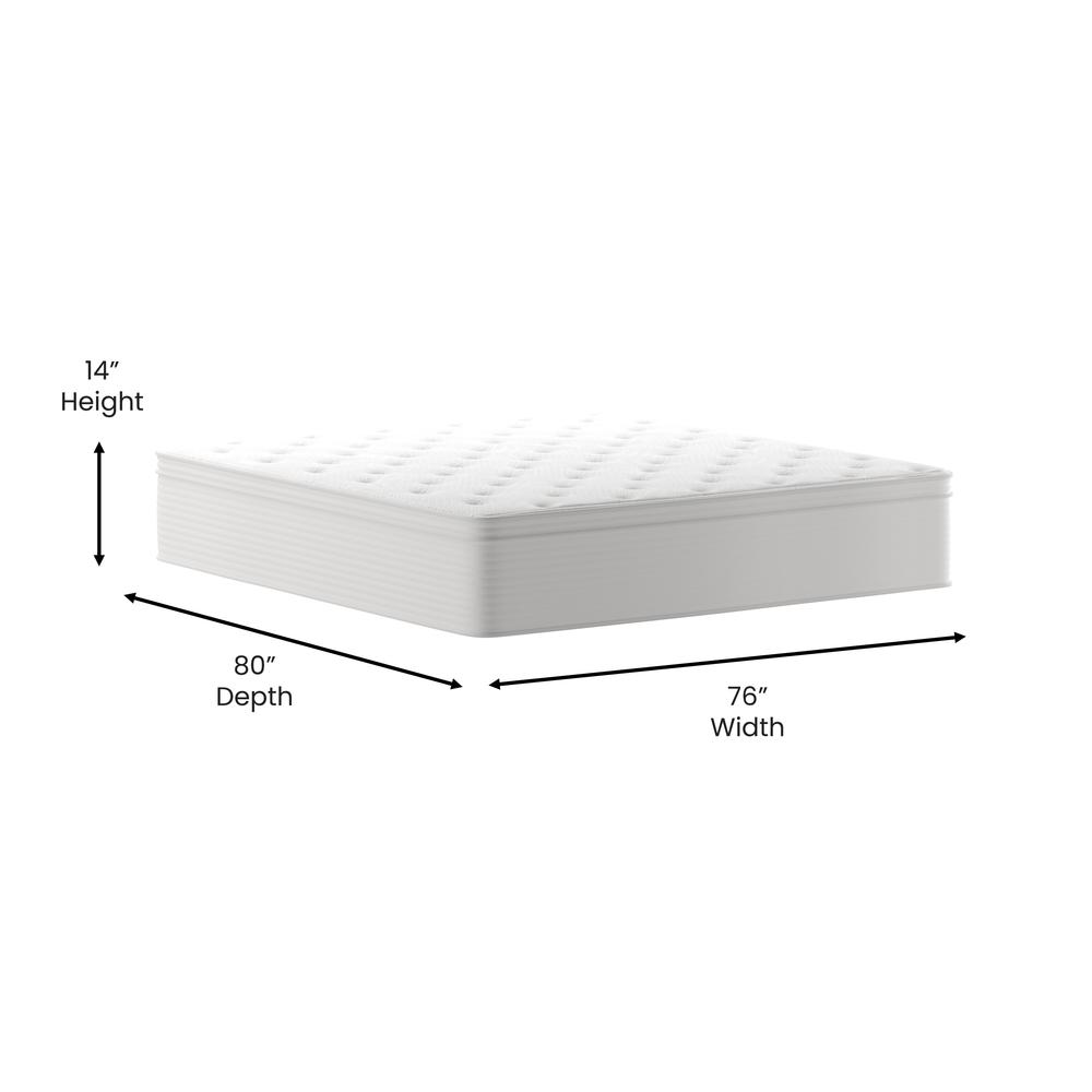 King Mattress in a Box 14 Inch, Memory Foam Hybrid Pocket Spring Mattress