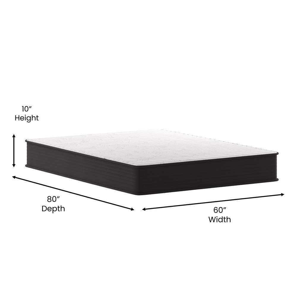 Malix EverRest 10” Queen White Hybrid Mattress – Foam & Pocket Spring Support in a Box