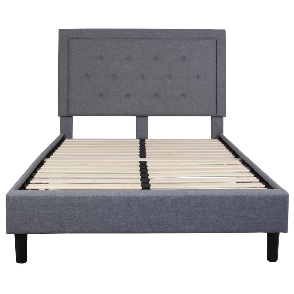 Marcy Full Size Tufted Upholstered Platform Bed in Beige Fabric