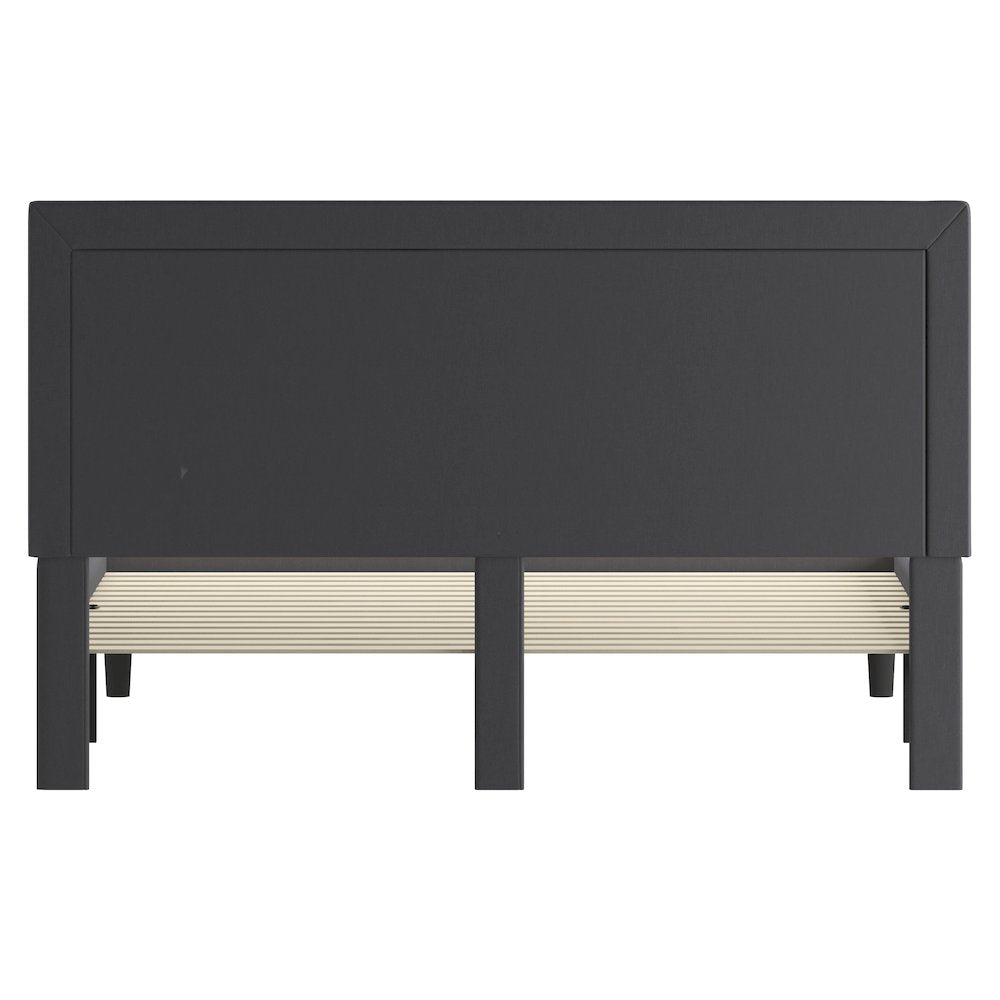 Roxbury King Size Tufted Upholstered Platform Bed in Dark Gray Fabric