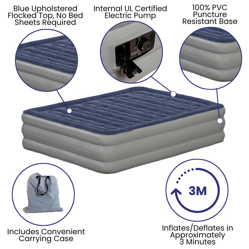 18 in Air Mattress with ETL Certified Internal Electric Pump - Queen