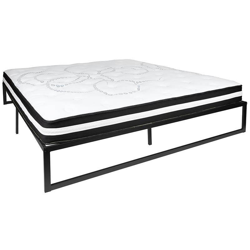 14 in Metal Platform Bed Frame in a Box (No Box Spring Required) - King